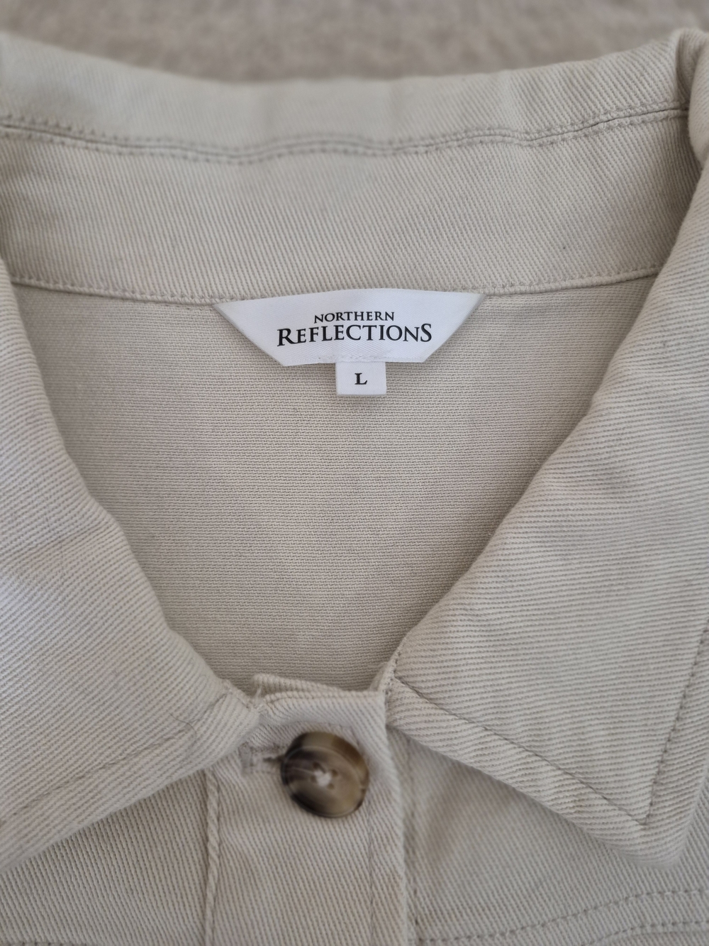 Northern Reflections Cream Button-Front Jean Jacket - Picture 2 of 10